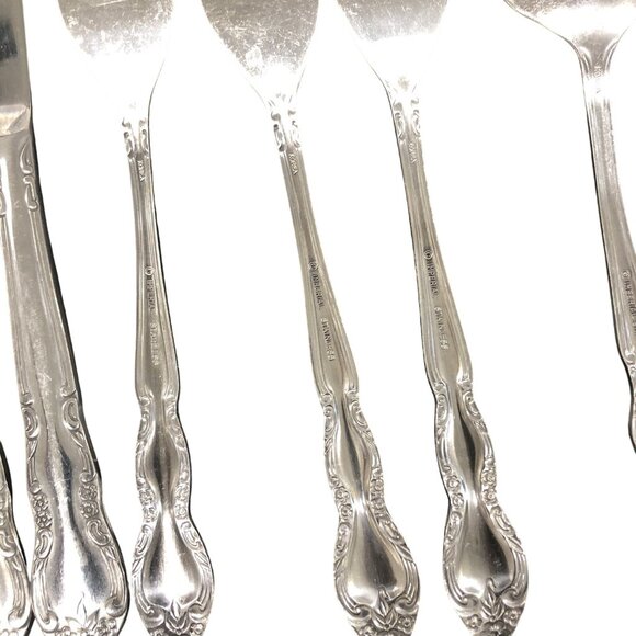 9 piece flatware Fleurette (Stainless) by IMPERIAL INTL silverware floral scroll - Picture 7 of 7